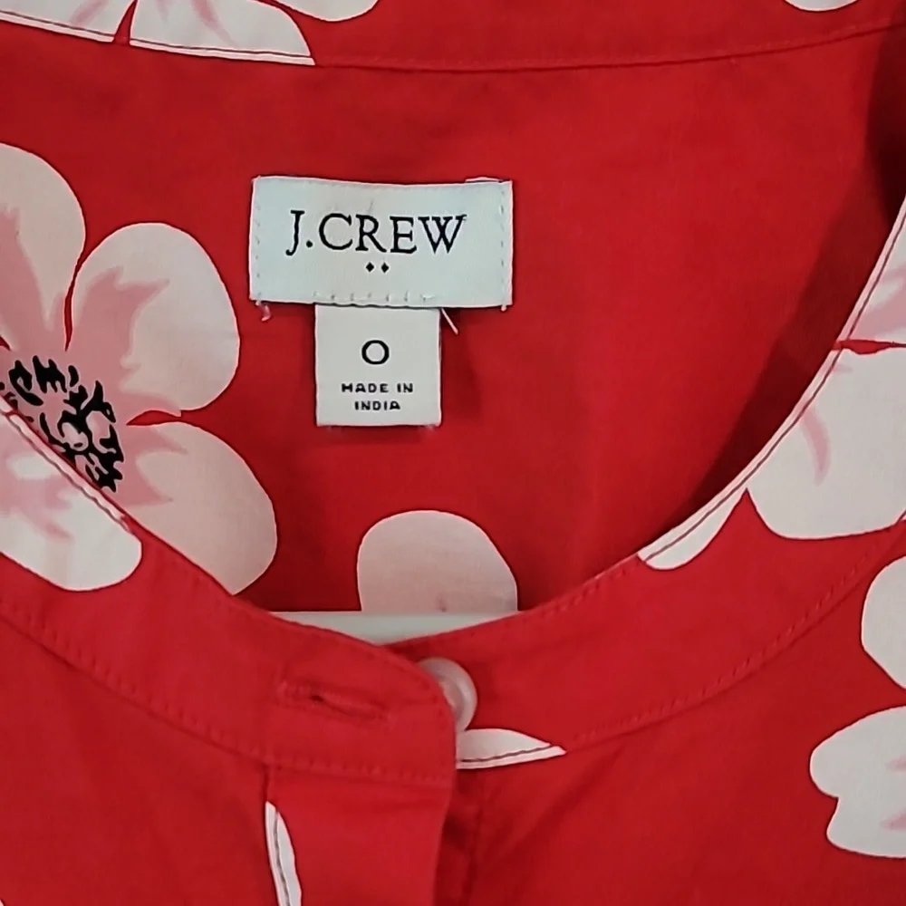 Jcrew red flower size 0 dress - Picture 6 of 8
